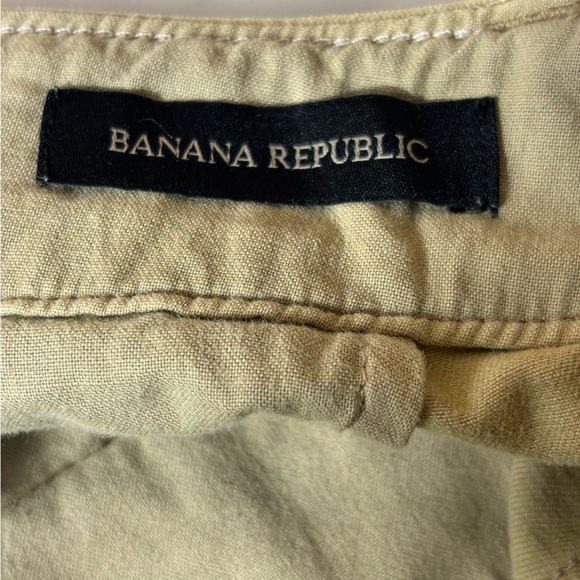 Banana Republic Cargo Shorts Adjustable Waist Buckles Snap Pockets Tan Size 31 - Picture 8 of 15